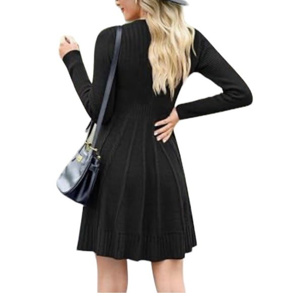 NEW Women’s Sweater Dress Pullover Tunic Long Sleeve Flare Dress - Picture 6 of 7